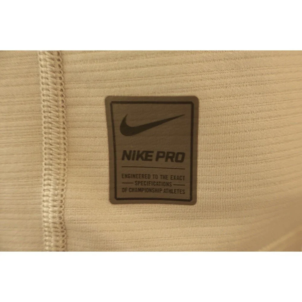 Nike Pro Hyperwarm Mens T Shirt M Gray Crew Neck Long Sleeve Breathable Logo